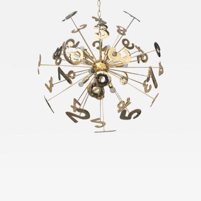  SimoEng HAND MADE BRASS NUMBERS SPUTNIK CHANDELIER