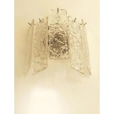  SimoEng Hammered Strips listelli Murano Glass Wall Sconce by Simoeng