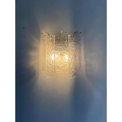  SimoEng Hammered Strips listelli Murano Glass Wall Sconce by Simoeng