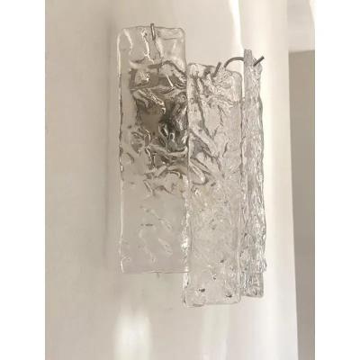  SimoEng Hammered Strips listelli Murano Glass Wall Sconce by Simoeng
