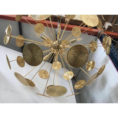  SimoEng Handmade Hammered Sputnik Chandelier in Gold