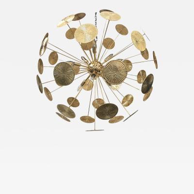  SimoEng Handmade Hammered Sputnik Chandelier in Gold