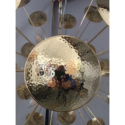  SimoEng Handmade Hammered Sputnik Chandelier in Gold