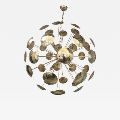  SimoEng Handmade Hammered Sputnik Chandelier in Gold