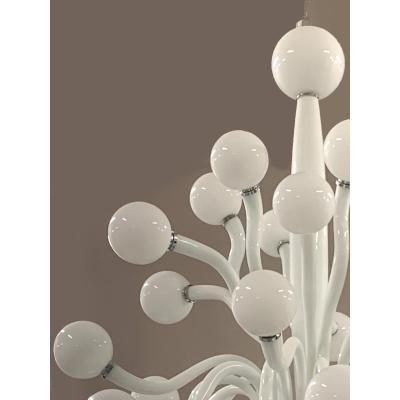  SimoEng Huge Contemporary Pop Milky White Murano Glass Chandelier by Simoeng