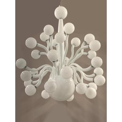  SimoEng Huge Contemporary Pop Milky White Murano Glass Chandelier by Simoeng