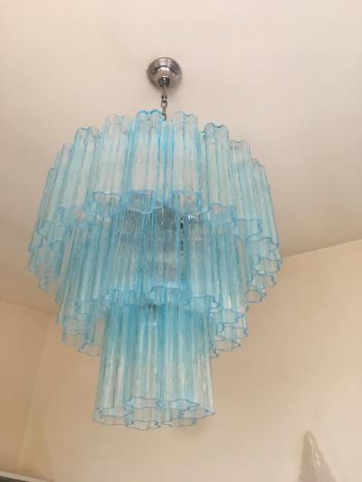  SimoEng Impressive Murano Glass Sputnik Chandelier italian kromo and light blue