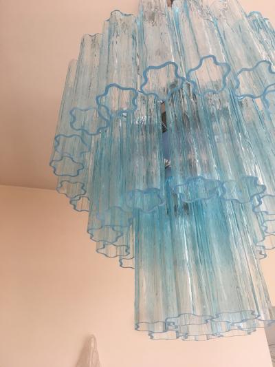  SimoEng Impressive Murano Glass Sputnik Chandelier italian kromo and light blue