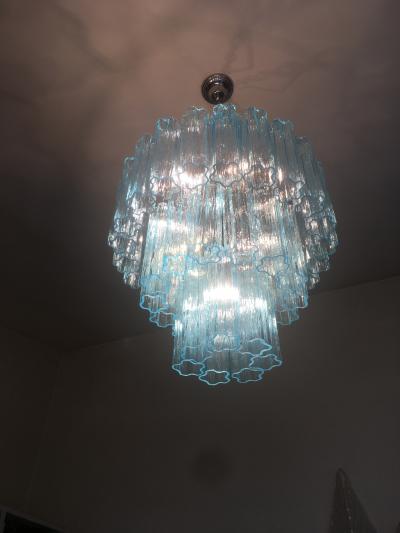  SimoEng Impressive Murano Glass Sputnik Chandelier italian kromo and light blue