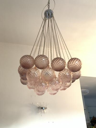  SimoEng Impressive Murano Glass Sputnik Chandelier italian pink and violet colors