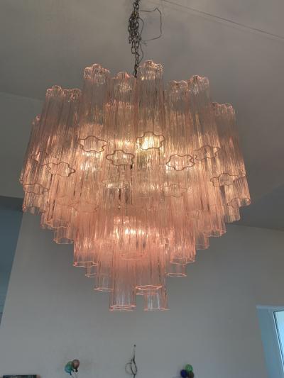 SimoEng Impressive Murano Glass Sputnik Chandelier pink and brunito metal frame