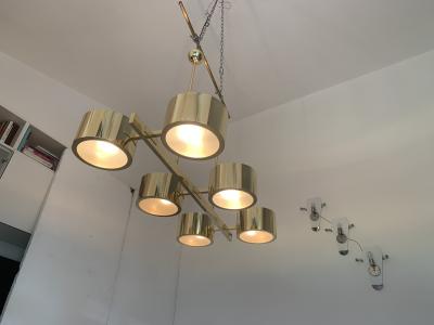  SimoEng Impressive Sputnik Chandelier metal gold stilnovo stile