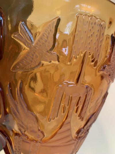  SimoEng Impressive and rare italian amber cristal handmade cut vase