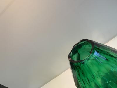  SimoEng Impressive and rare italian green cristal handmade cut vases