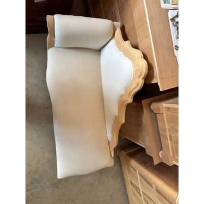  SimoEng Italian Artisanal Little White Sofa in Natural Wood