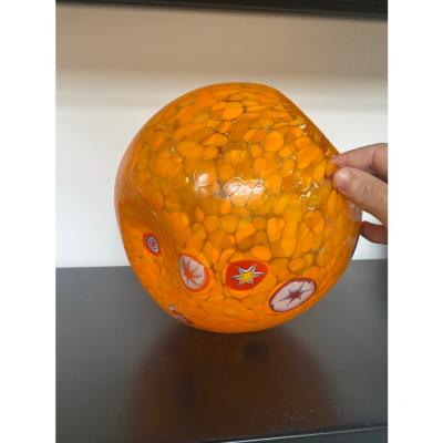  SimoEng Italian Artistic Murano Glass Vase Multicolored With Murrine by SimoEng