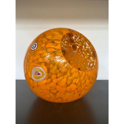  SimoEng Italian Artistic Murano Glass Vase Multicolored With Murrine by SimoEng