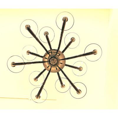  SimoEng Italian Contemporary Black Murano Style Glass Chandelier