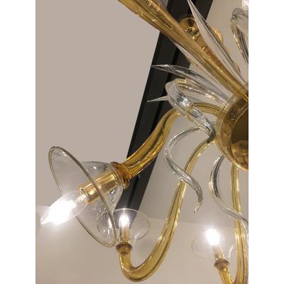  SimoEng Italian Contemporary Yellow Murano Style Glass Chandelier