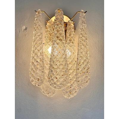  SimoEng Italian Gold Wall Sconce with Murano Conchiglie Glass by Simoeng Set of 4