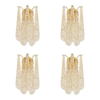  SimoEng Italian Gold Wall Sconce with Murano Conchiglie Glass by Simoeng Set of 4