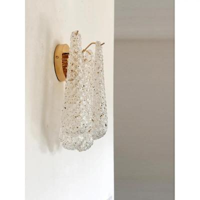  SimoEng Italian Gold Wall Sconce with Murano Conchiglie Glass by Simoeng Set of 4