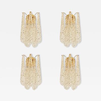  SimoEng Italian Gold Wall Sconce with Murano Conchiglie Glass by Simoeng Set of 4