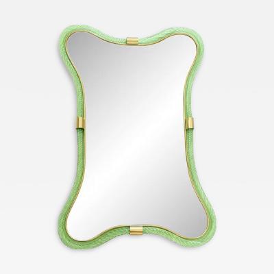  SimoEng Italian Green Weathered Murano Glass Mirror by Simoeng for Simoeng