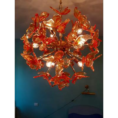  SimoEng Italian Handmade Butterfly Sputnik Murano Style Glass Chandelier