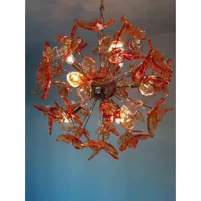  SimoEng Italian Handmade Butterfly Sputnik Murano Style Glass Chandelier