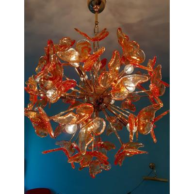  SimoEng Italian Handmade Butterfly Sputnik Murano Style Glass Chandelier