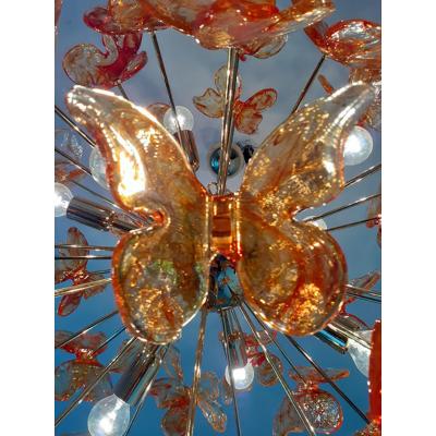  SimoEng Italian Handmade Butterfly Sputnik Murano Style Glass Chandelier