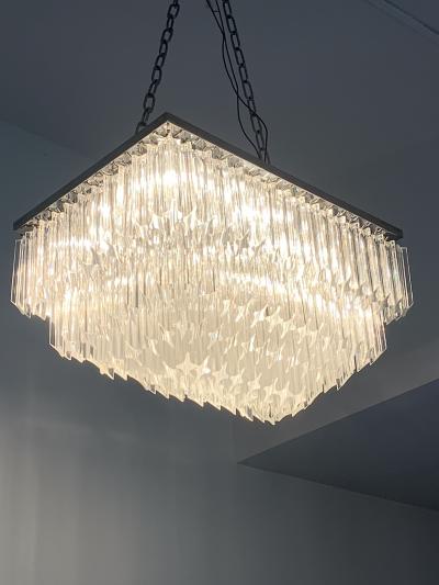  SimoEng Italian Light Quadriedo Cut 45 Degree Murano Glass Flush Mount Transparent