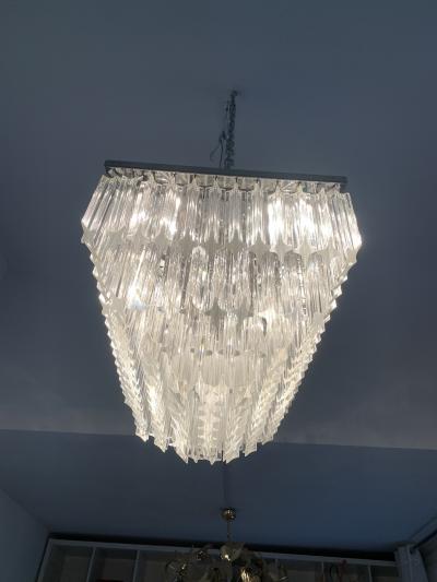  SimoEng Italian Light Quadriedo Cut 45 Degree Murano Glass Flush Mount Transparent