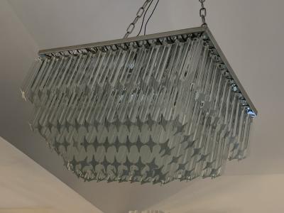  SimoEng Italian Light Quadriedo Cut 45 Degree Murano Glass Flush Mount Transparent