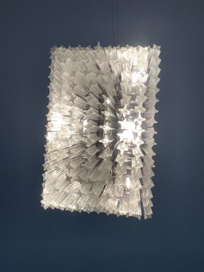  SimoEng Italian Light Quadriedo Cut 45 Degree Murano Glass Flush Mount Transparent