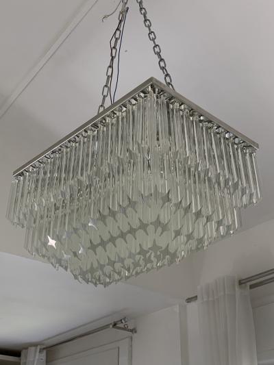  SimoEng Italian Light Quadriedo Cut 45 Degree Murano Glass Flush Mount Transparent