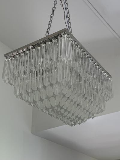  SimoEng Italian Light Quadriedo Cut 45 Degree Murano Glass Flush Mount Transparent