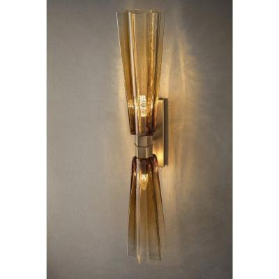  SimoEng Italian Lively Amber Murano Glass Wall Sconce by Simoeng for Simoeng