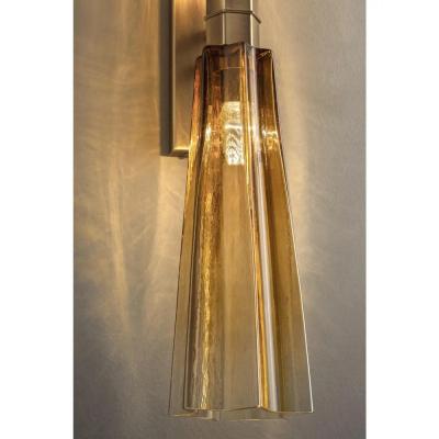  SimoEng Italian Lively Amber Murano Glass Wall Sconce by Simoeng for Simoeng