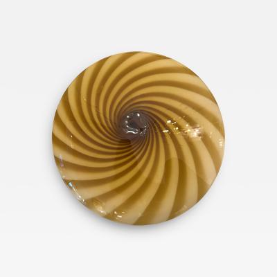  SimoEng Italian Milky White and Green Swirls Murano Glass Flush Mount or Wall Sconce