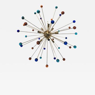  SimoEng Italian Multicolored Star Murano Glass Sputnik Chandelier