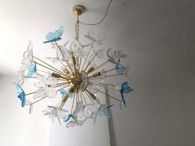  SimoEng Italian Murano Glass Sputnik Butterfly Chandelier Venini Style