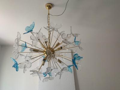  SimoEng Italian Murano Glass Sputnik Butterfly Chandelier Venini Style