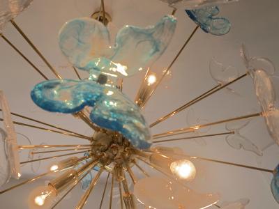  SimoEng Italian Murano Glass Sputnik Butterfly Chandelier Venini Style