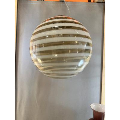  SimoEng Italian Murano Style Glass Swirling Multicolors Pendant Sphere