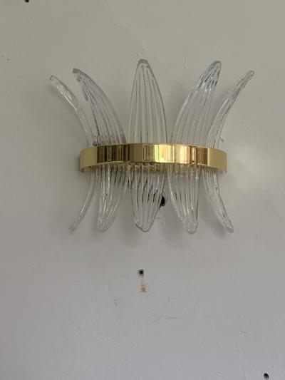  SimoEng Italian Palmetta Wall Sconce in Murano Glass
