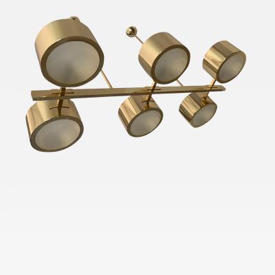  SimoEng Italian Sputnik Chandelier Metal Gold Stilnovo Lelli Style