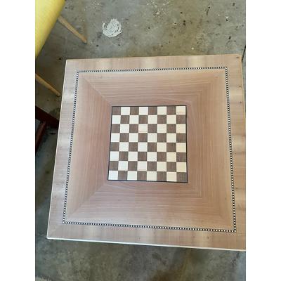 SimoEng Italian Square Natural Coffee Table With Chessboard