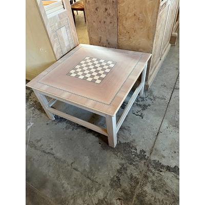SimoEng Italian Square Natural Coffee Table With Chessboard